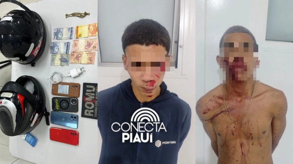 Guardas municipais de Timon prendem dupla que assaltou motociclista por aplicativo