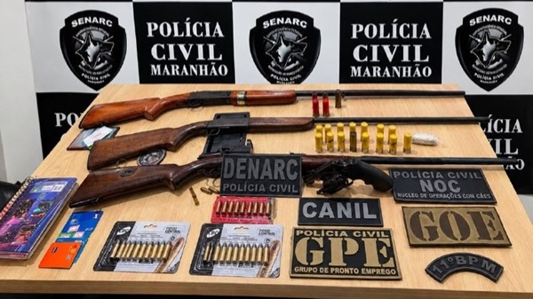 Polícia em Timon e no povoado Borges apreende armas, munições e cumpre mandado de prisão