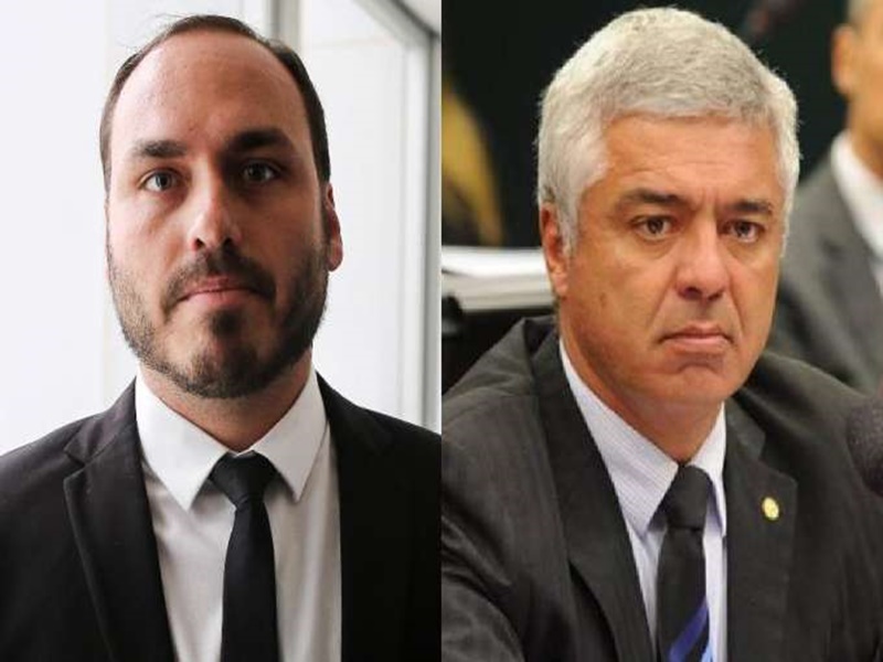 Filho de Bolsonaro chama de canalha líder do governo do pai dele no senado